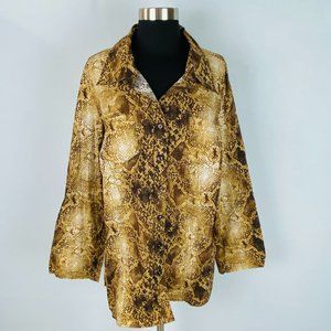 Lane Bryant Snakeskin Print Button Down Shirt